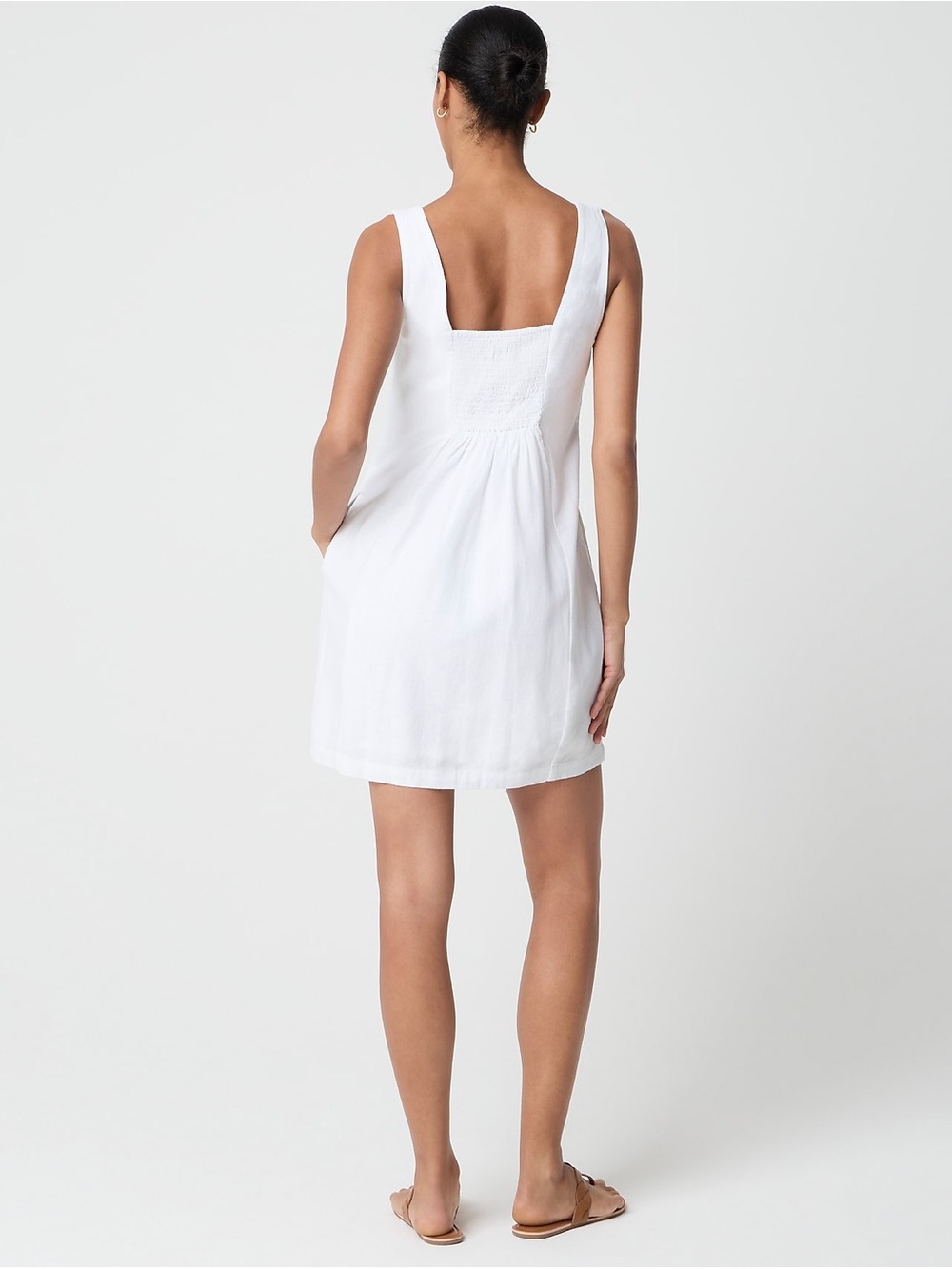 J. Crew Linen-blend squareneck shift dress - Picture 3 of 8